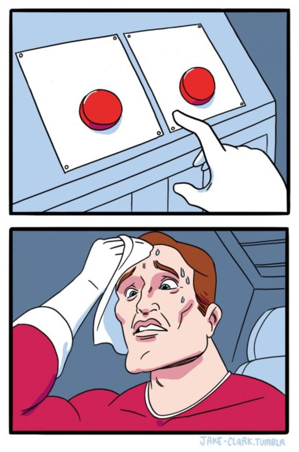 Two Buttons meme about Snif
